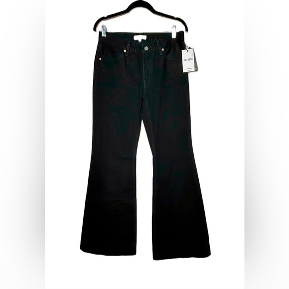 NWT Re/Done 70s Low Rise Bell Bottom Jeans in Black, Size 26 - Picture 6 of 13